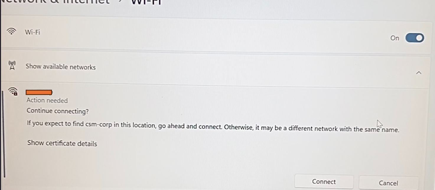 Client connect prompt